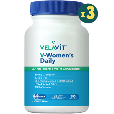 Velavit V-Women's Daily 30 Tablet 3 Adet Fiyatları - Modern Eczane 