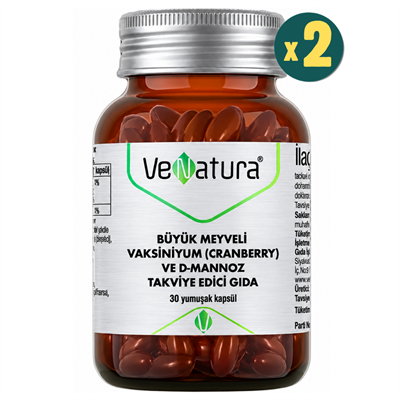 Venatura Cranberry ve D-Mannoz Kapsül 30'lu 2 Adet Fiyatları - Modern Eczane