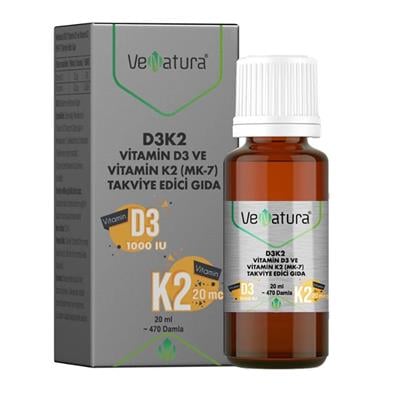VeNatura Vitamin D3 Ve Menaquinon 7 (11,25 mcg) Takviye Edici Gıda 20 ml Fiyatları