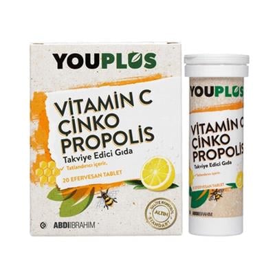 Youplus Vitamin C Çinko Propolis 20 Efervesan Tablet Fiyatları - Modern Eczane