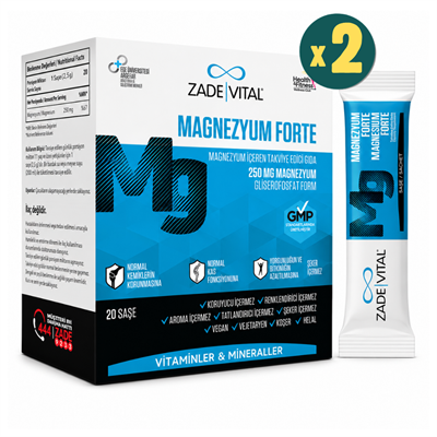 Zade Vital Magnesium Forte 20 Saşe 2 Adet Fiyatları - Modern Eczane