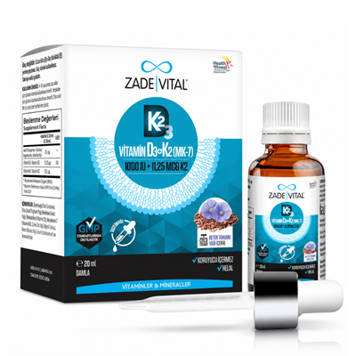 Zade Vital Vitamin D3K2 1000 IU Damla 20 ml Fiyatları - Modern Eczane