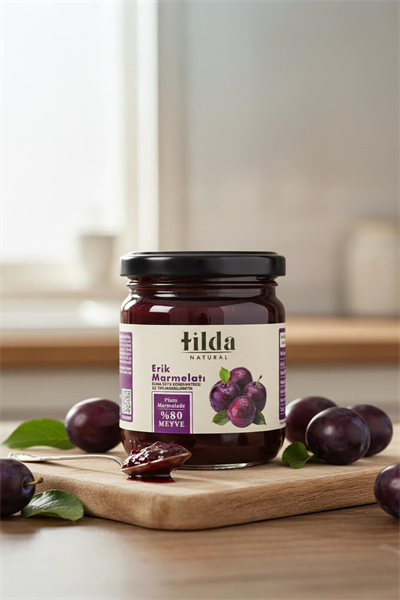Şeker İlavesiz Erik Marmelatı (%80 Meyve)– 220 g
