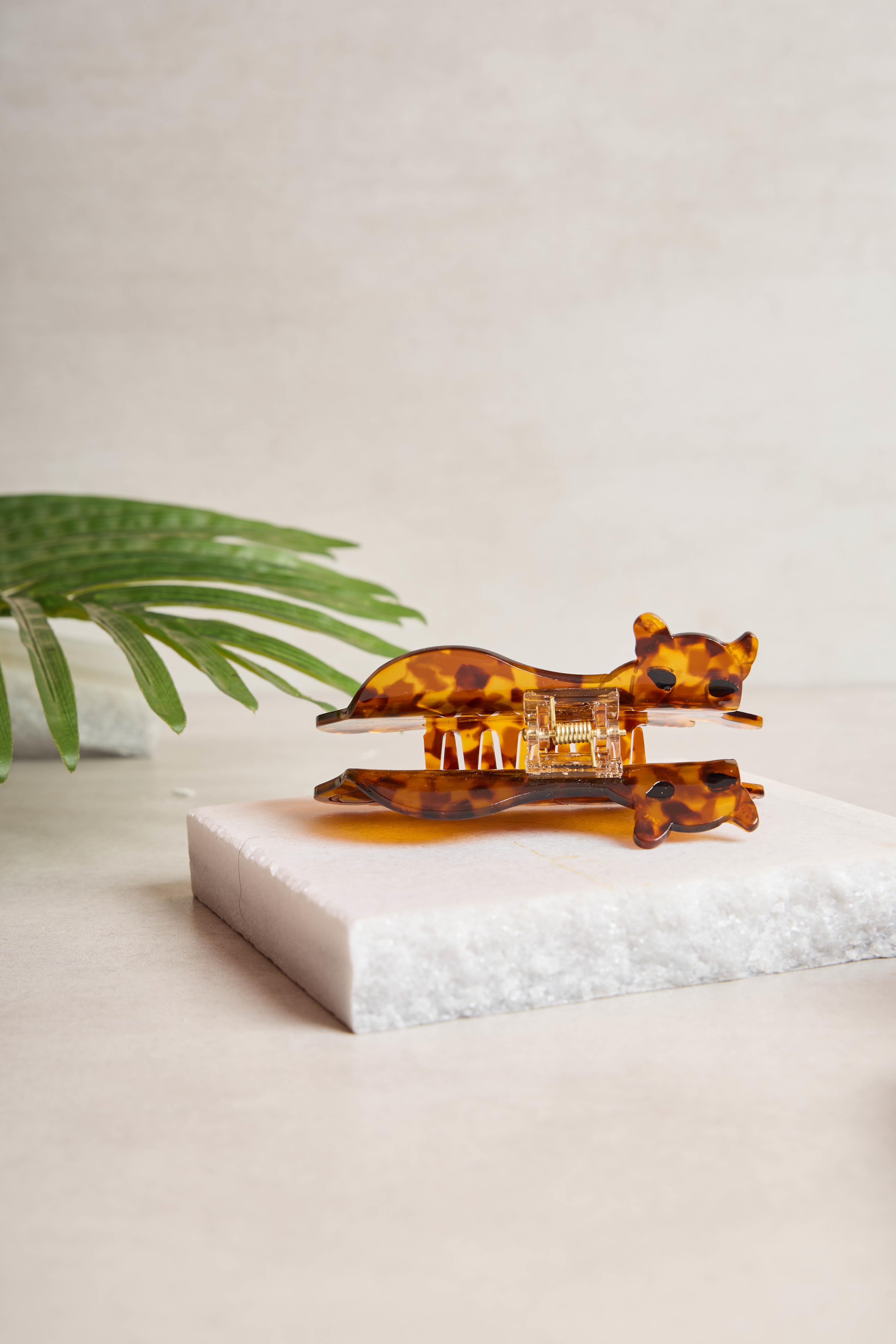 Amber Tortois Leopar Kemik Toka
