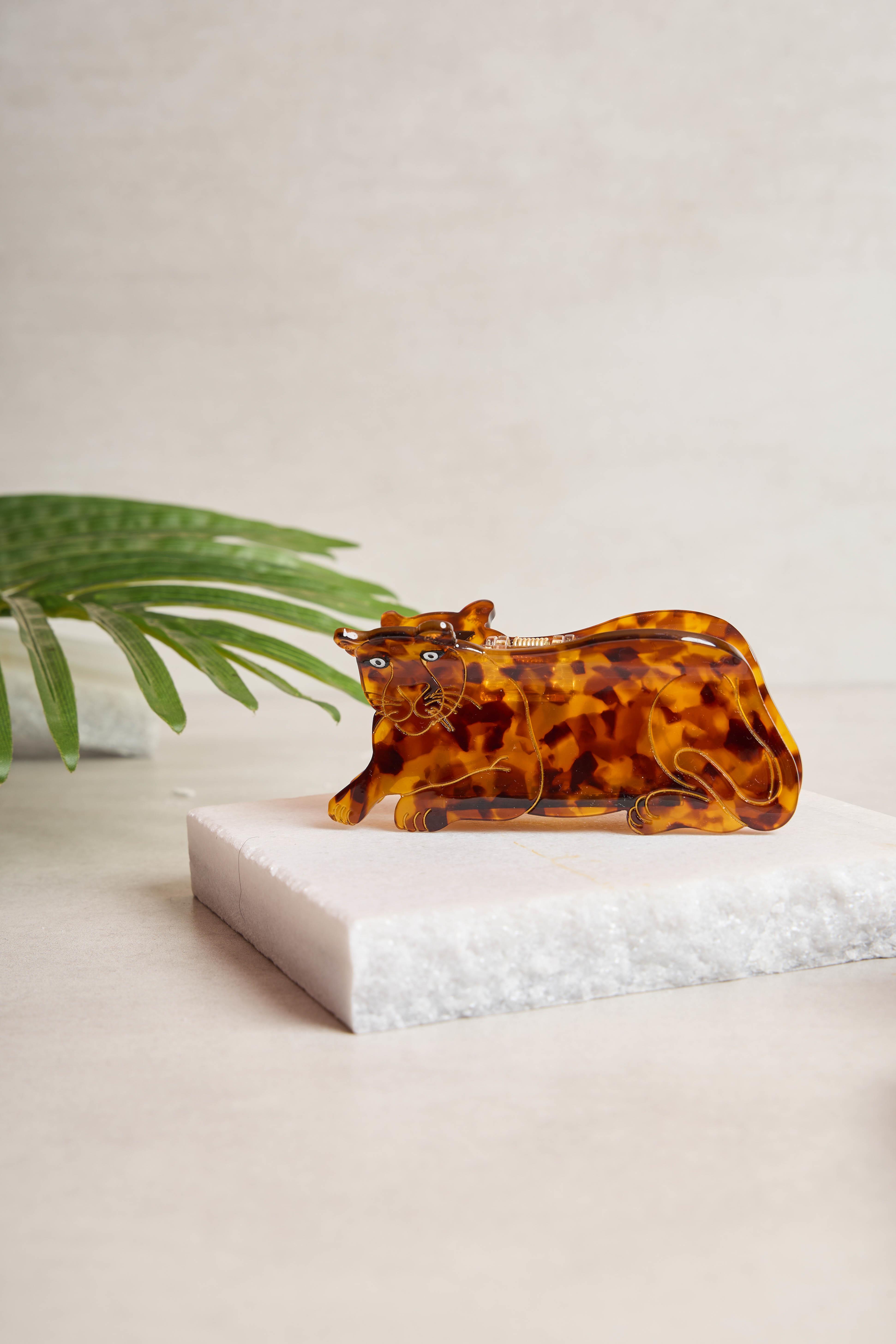 Amber Tortois Leopar Kemik Toka