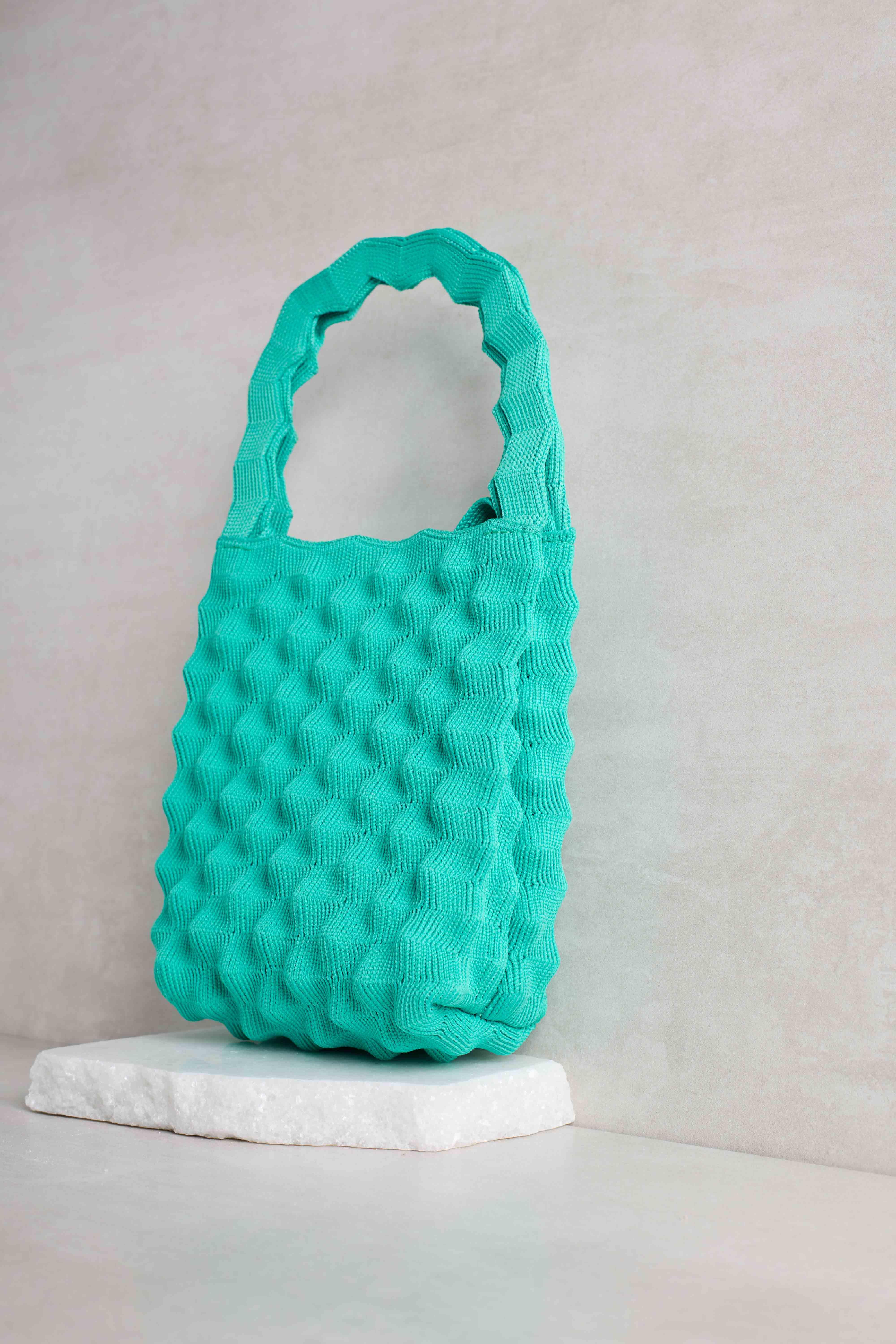 Benetton Yeşili Bubble Triko Çanta