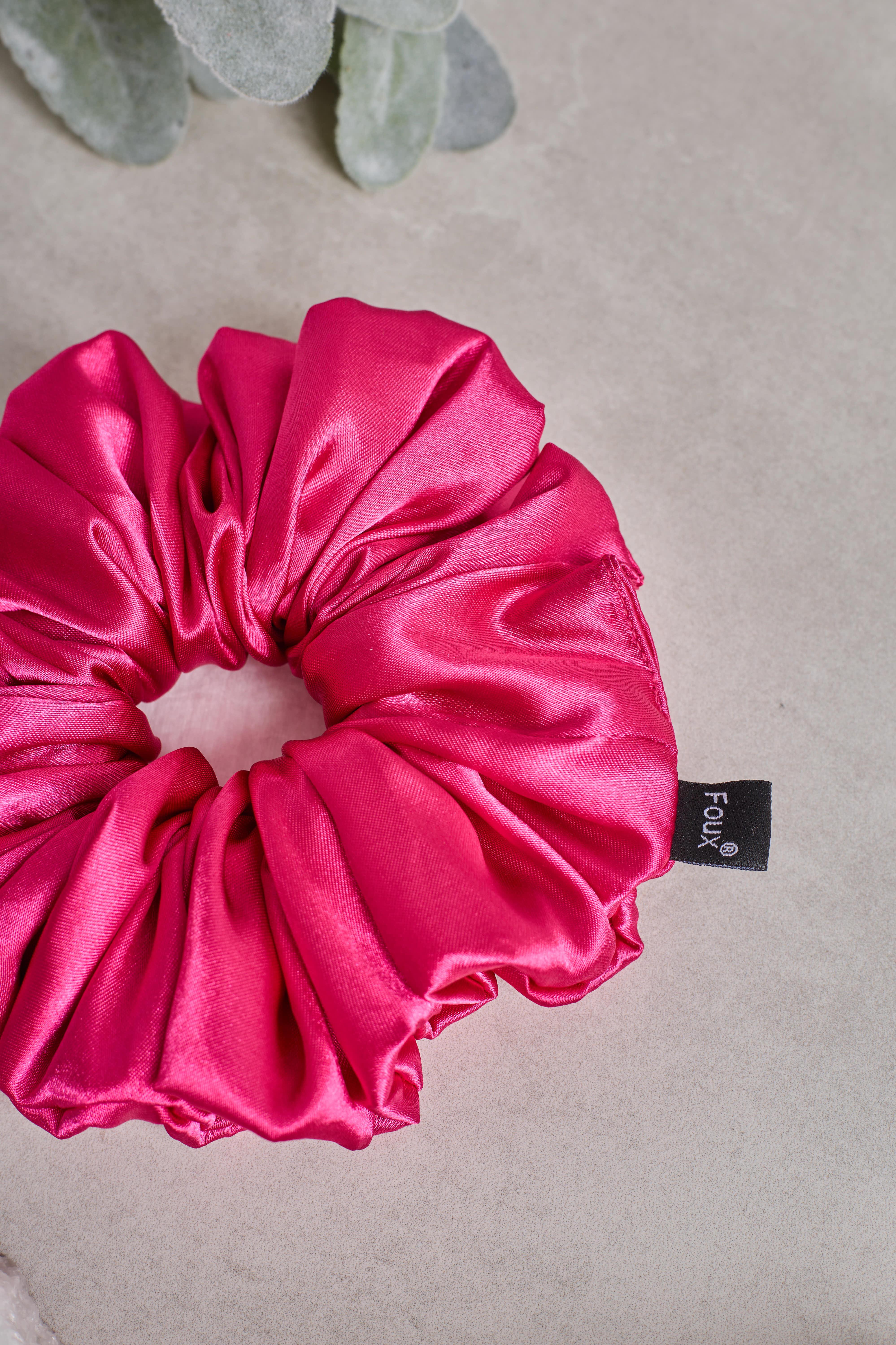 Fuşya Bol Büzgülü Scrunchie