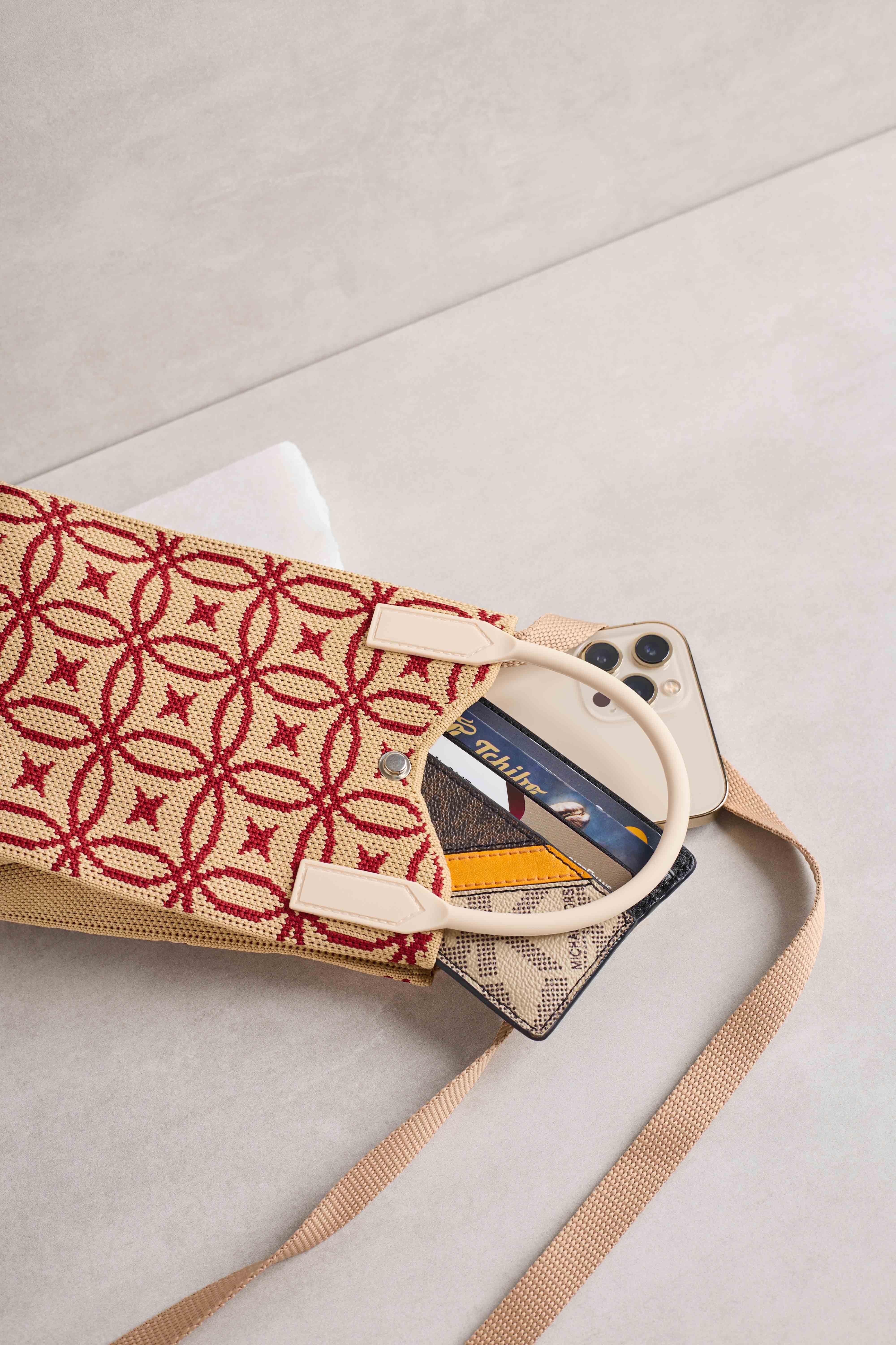Geometrik Desen Triko Çanta