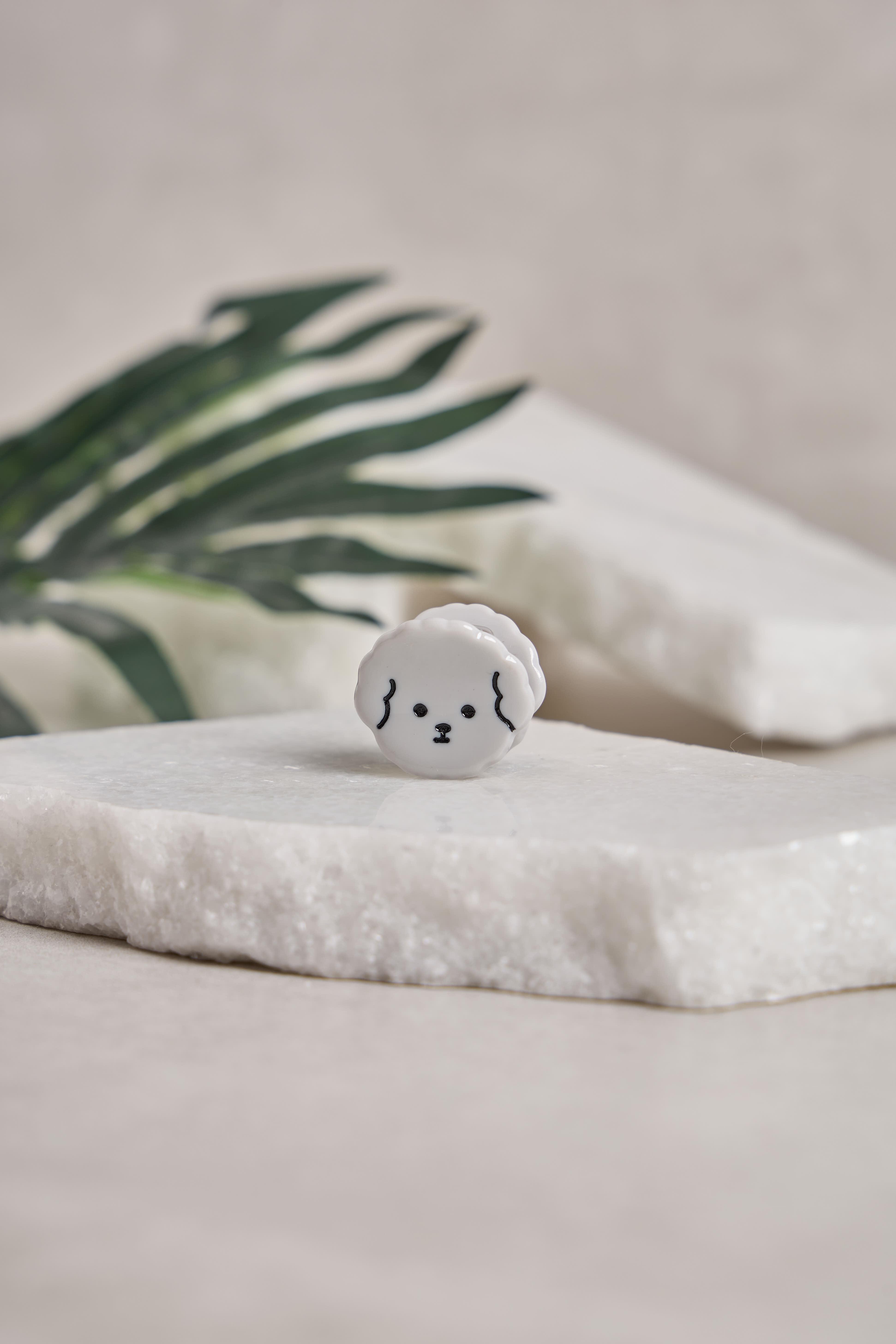 Gri Poodle Mini Kemik Toka