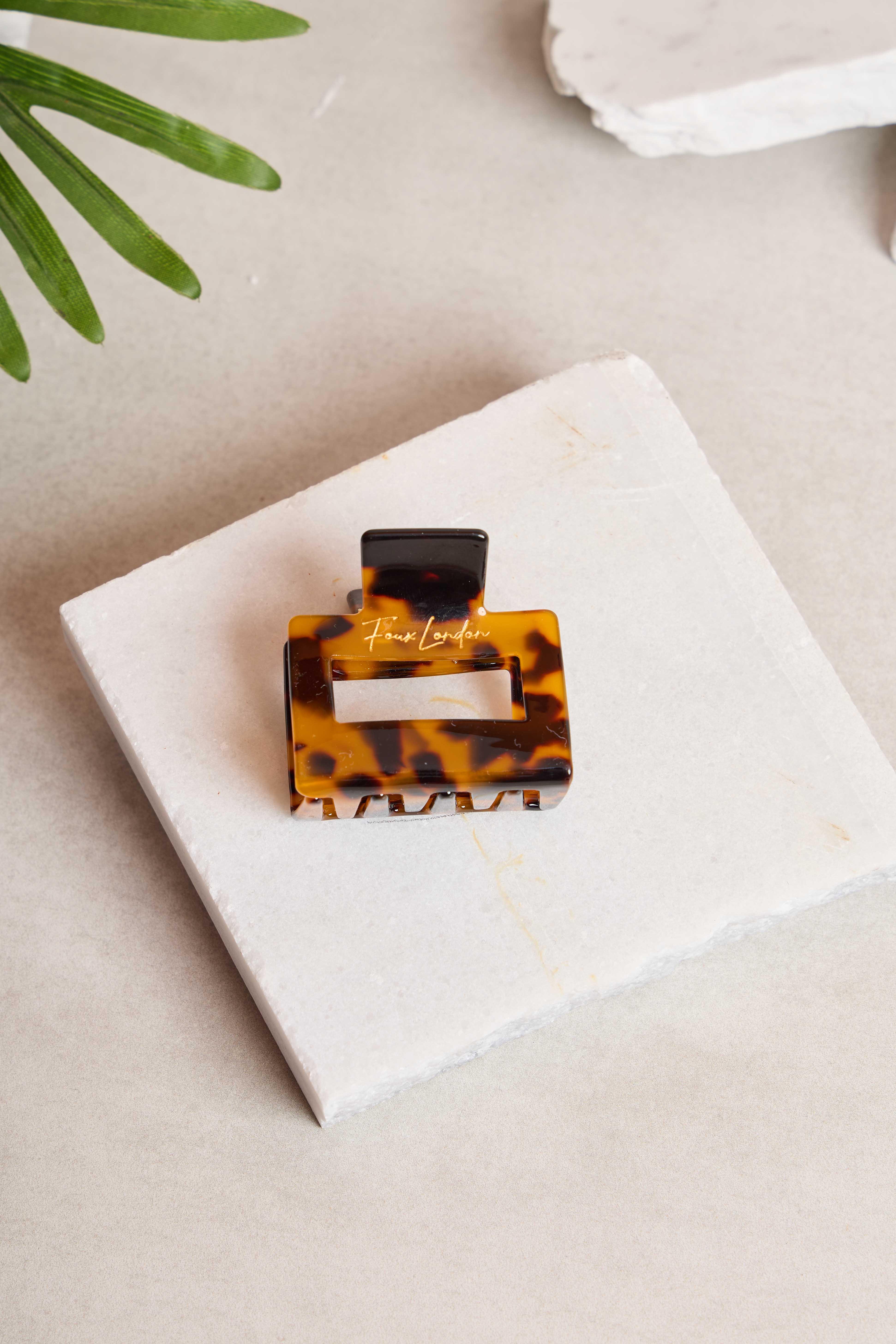 Kare Dikdörtgen Amber Tortoise Kemik Toka