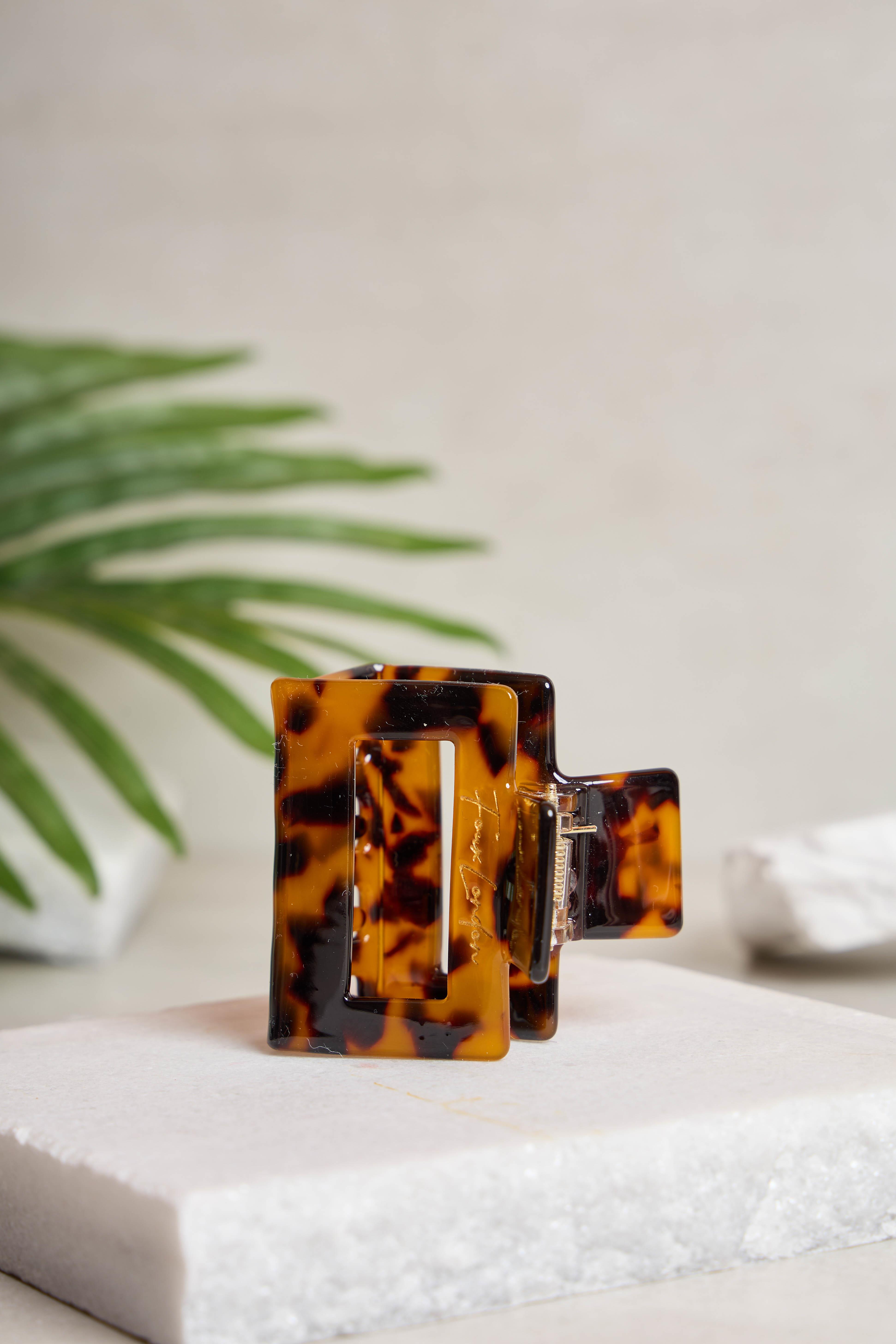Kare Dikdörtgen Amber Tortoise Kemik Toka
