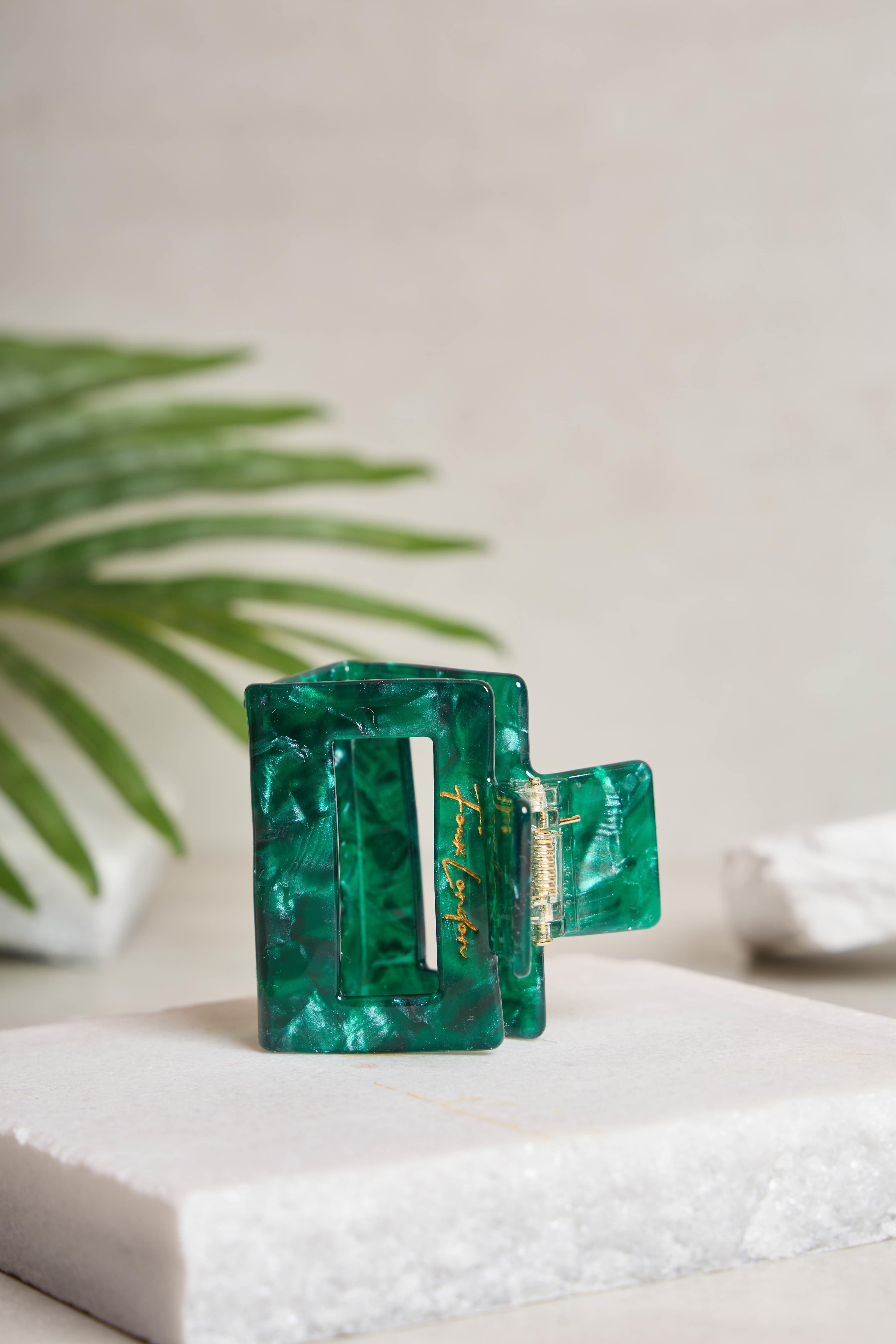 Kare Dikdörtgen Emerald Glass Kemik Toka