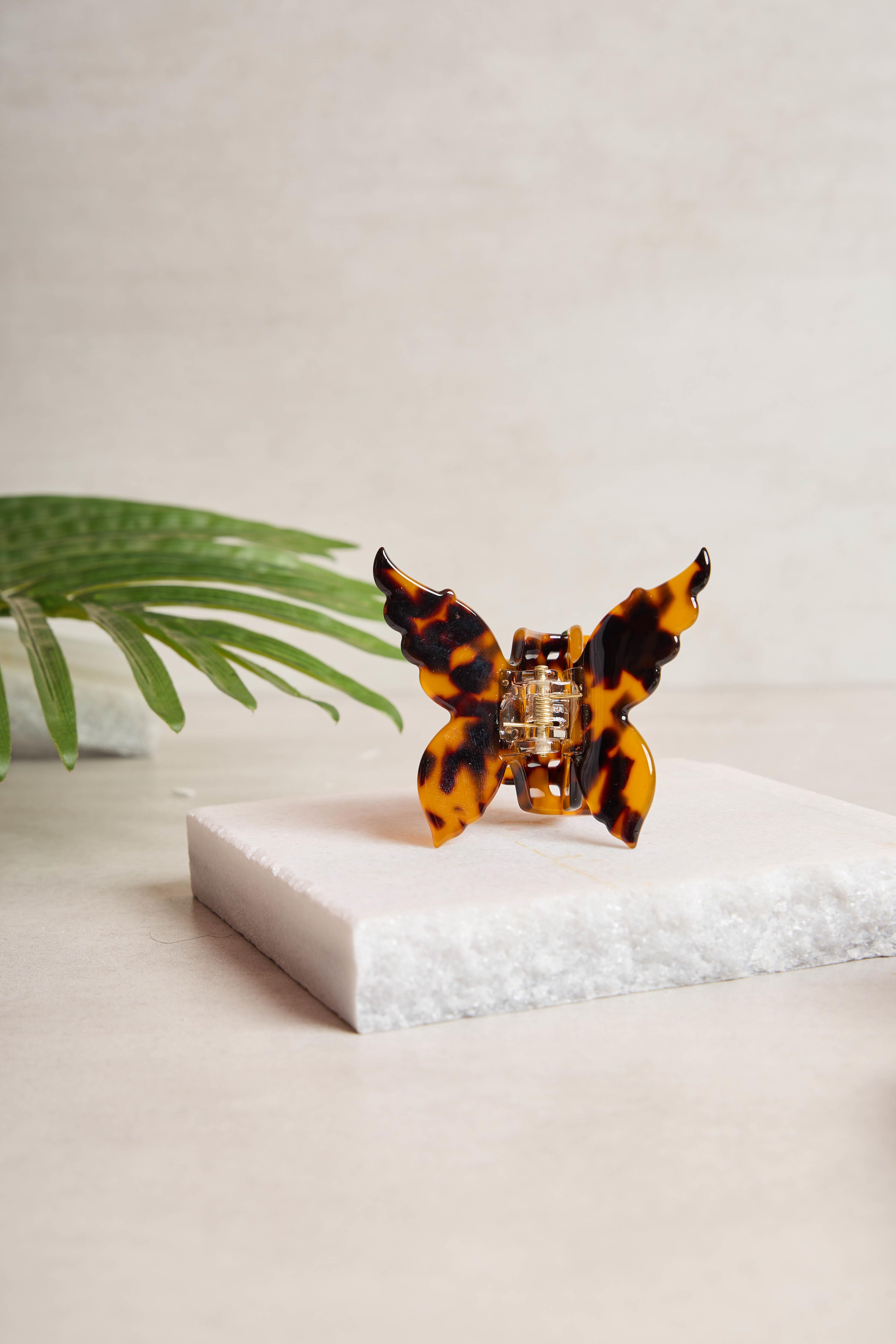 Kelebek Amber Tortoise Kemik Toka