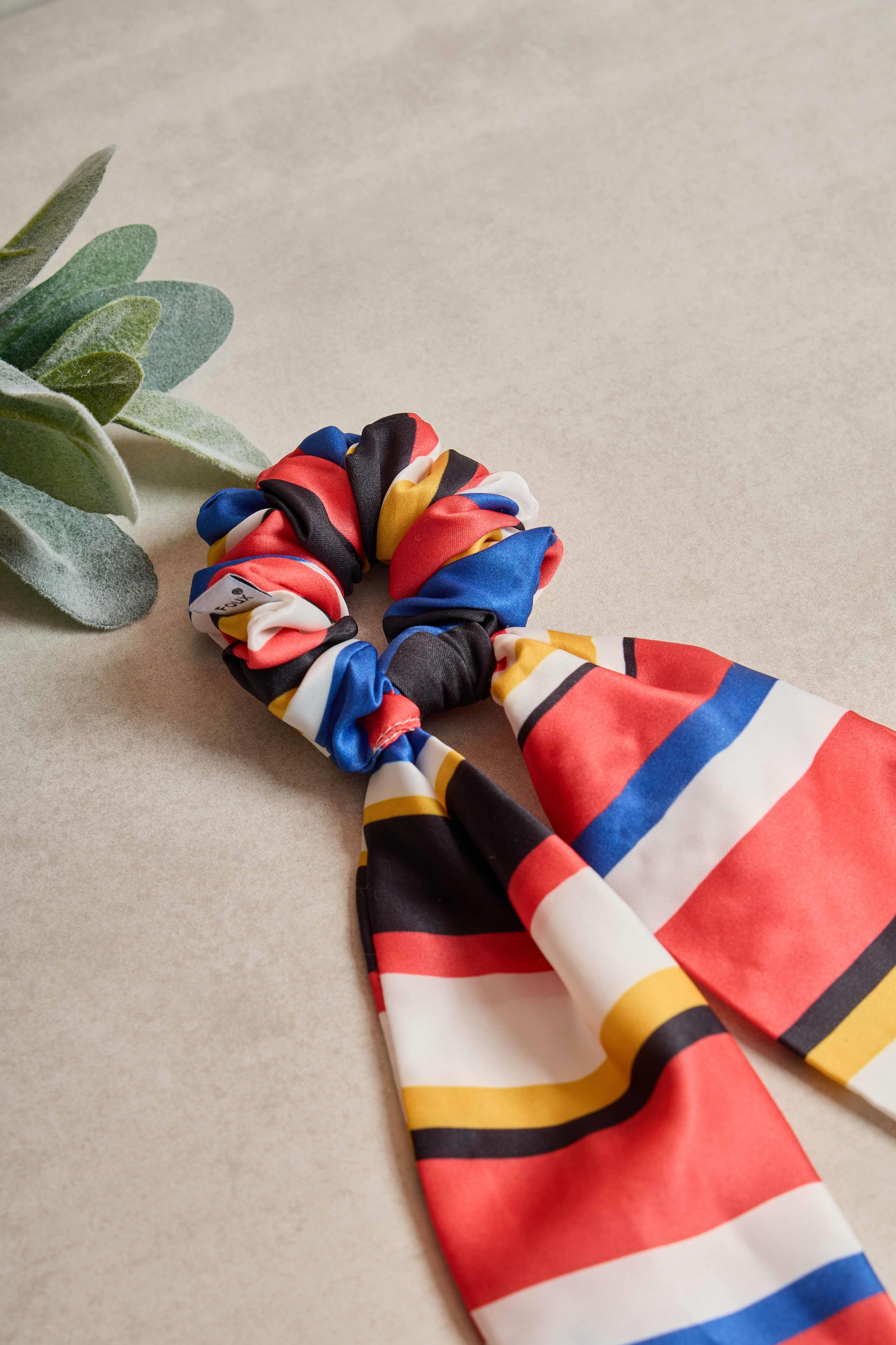 Kuyruklu Çizgili Scrunchie