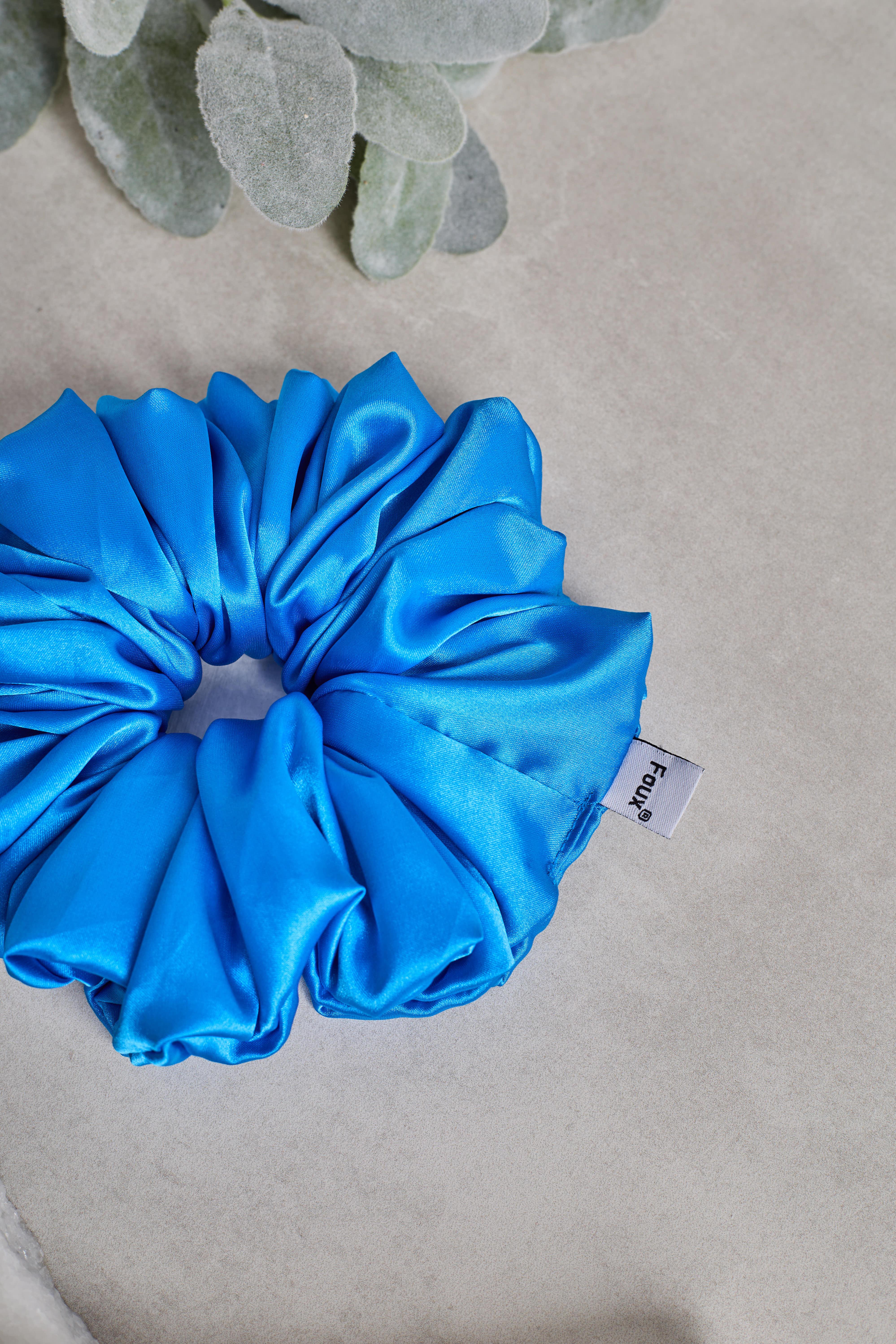 Mavi Bol Büzgülü Scrunchie