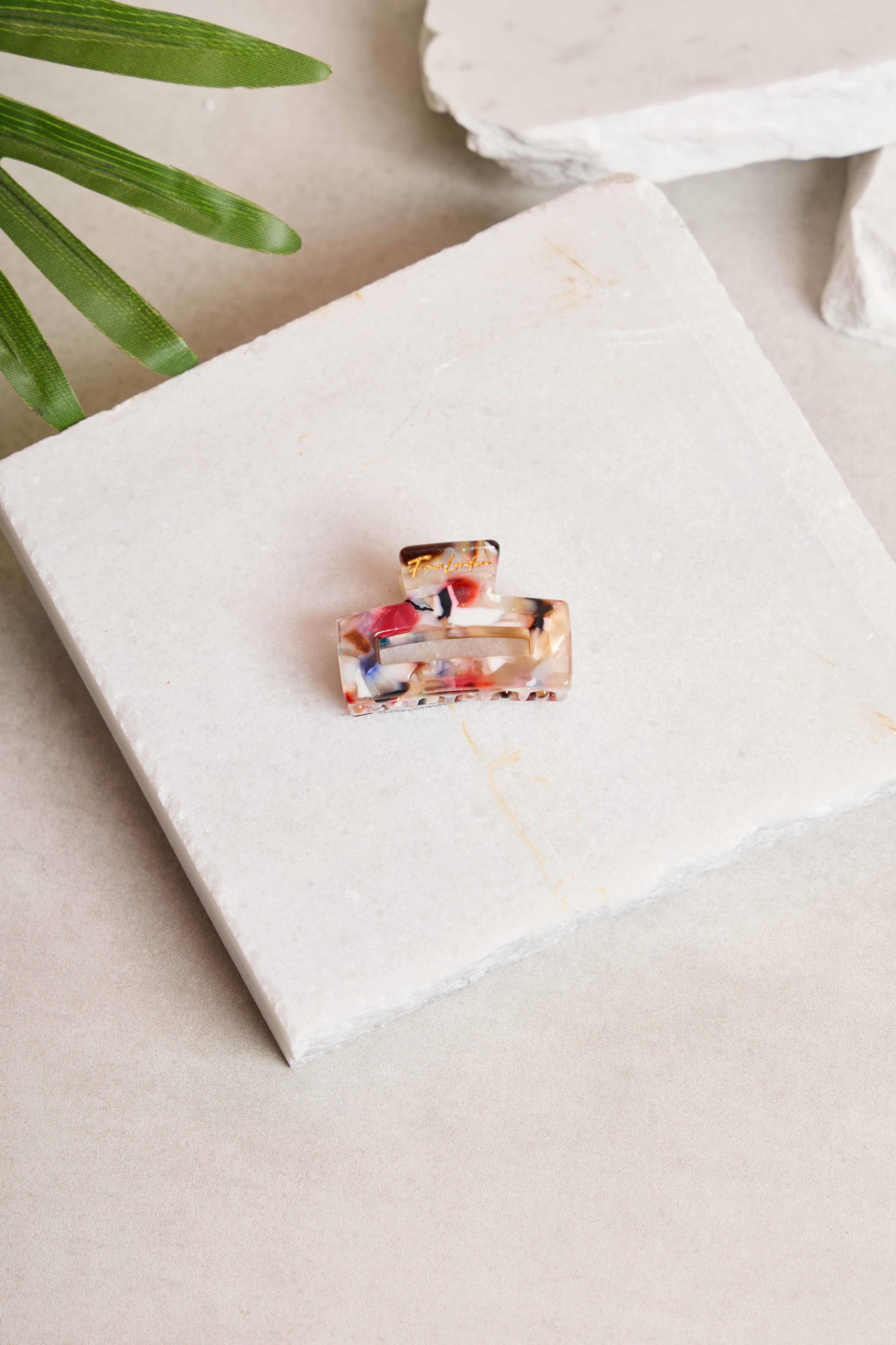 Mini Rectangle Confetti Marble Kemik Toka