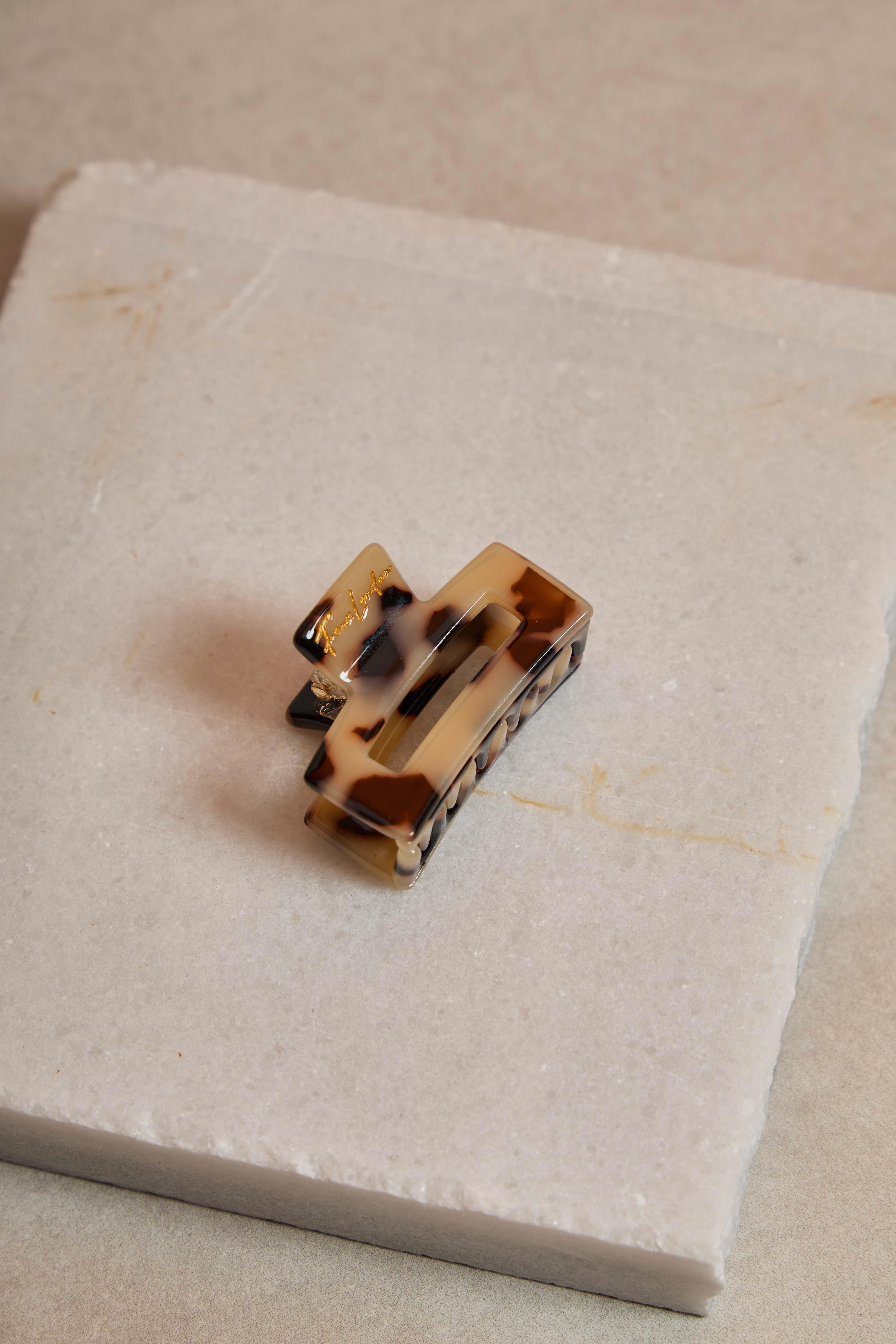Mini Rectangle Leopar Kemik Toka