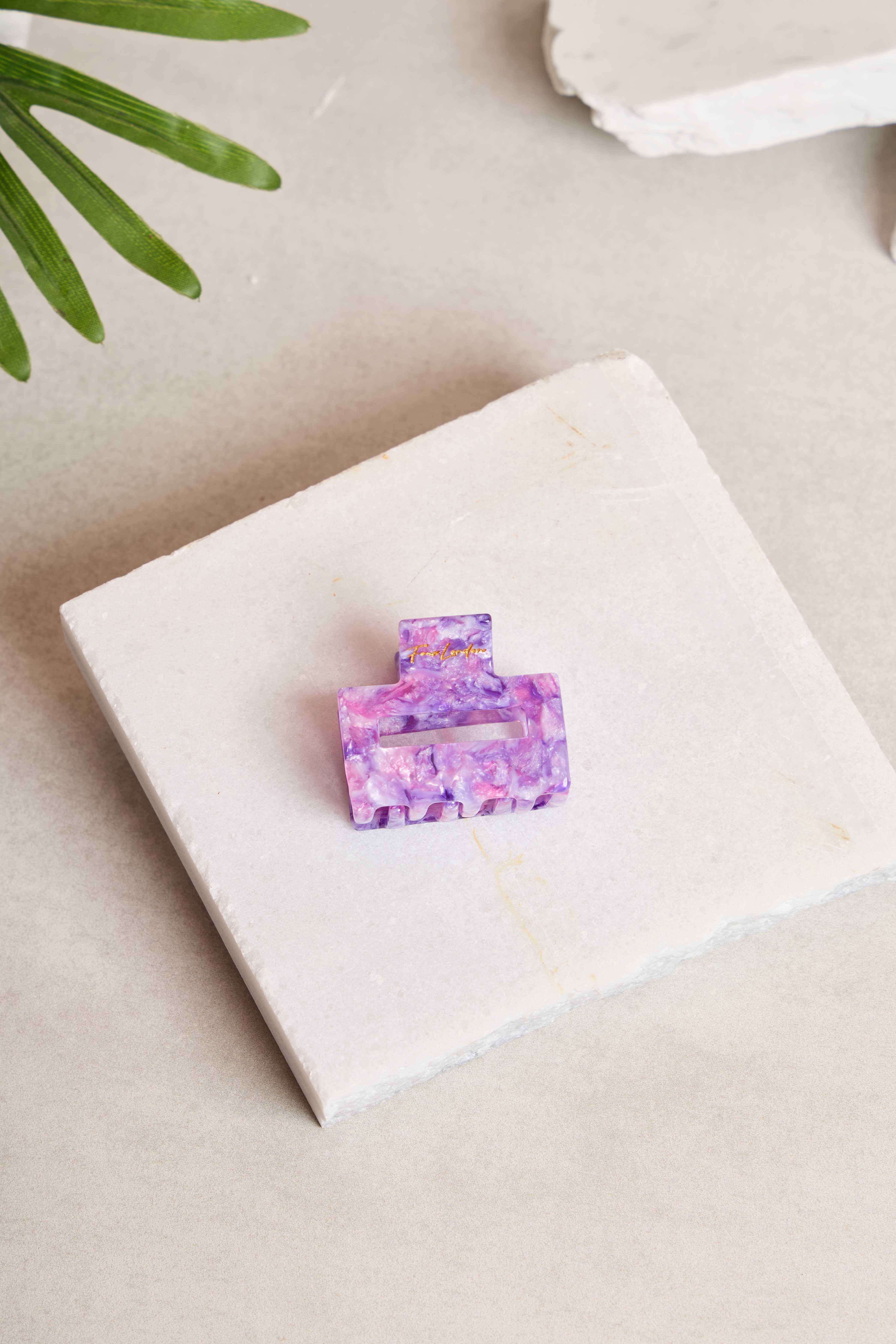 Rectangle Midi Lavender Crystal Kemik Toka