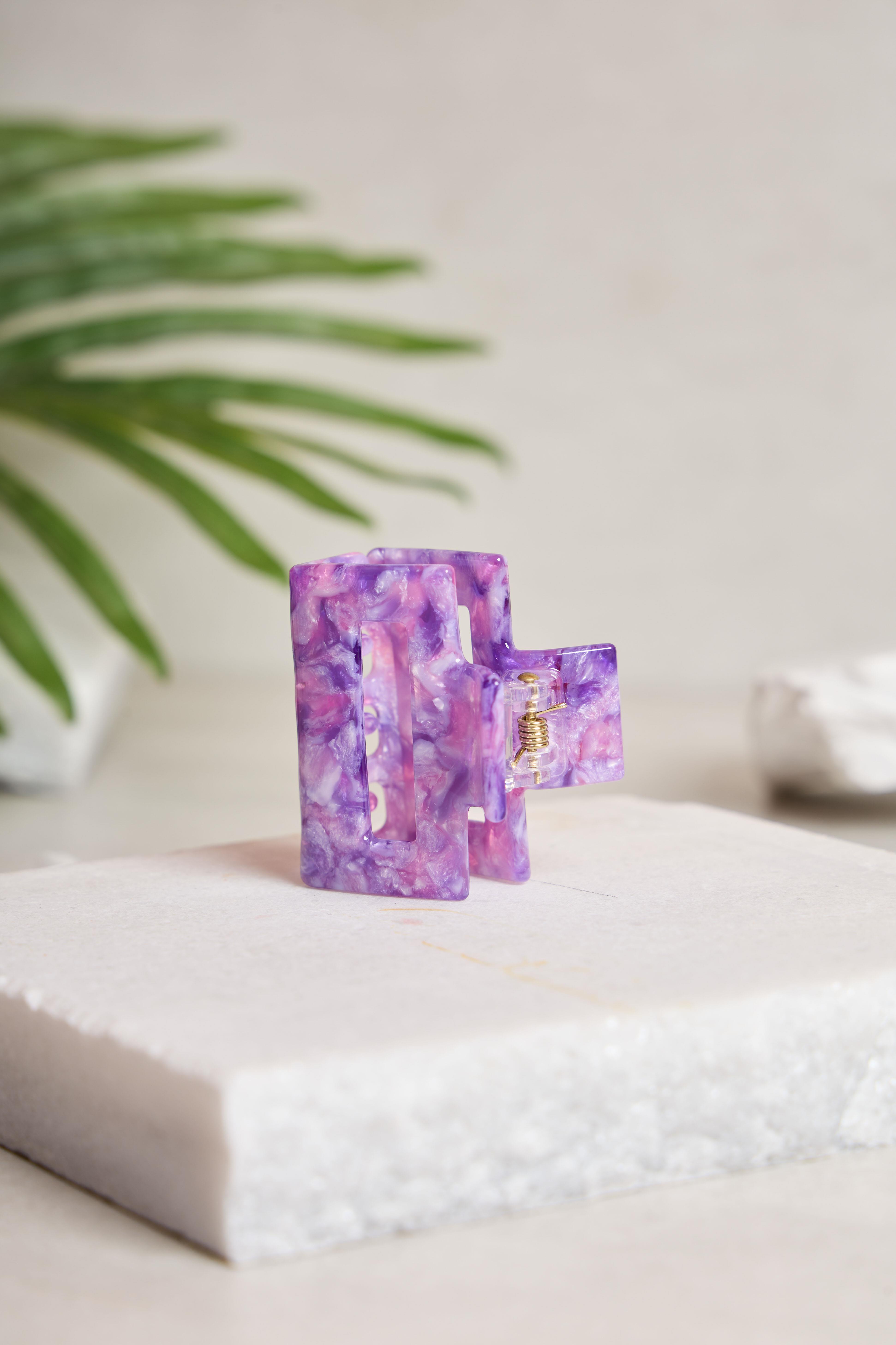 Rectangle Midi Lavender Crystal Kemik Toka
