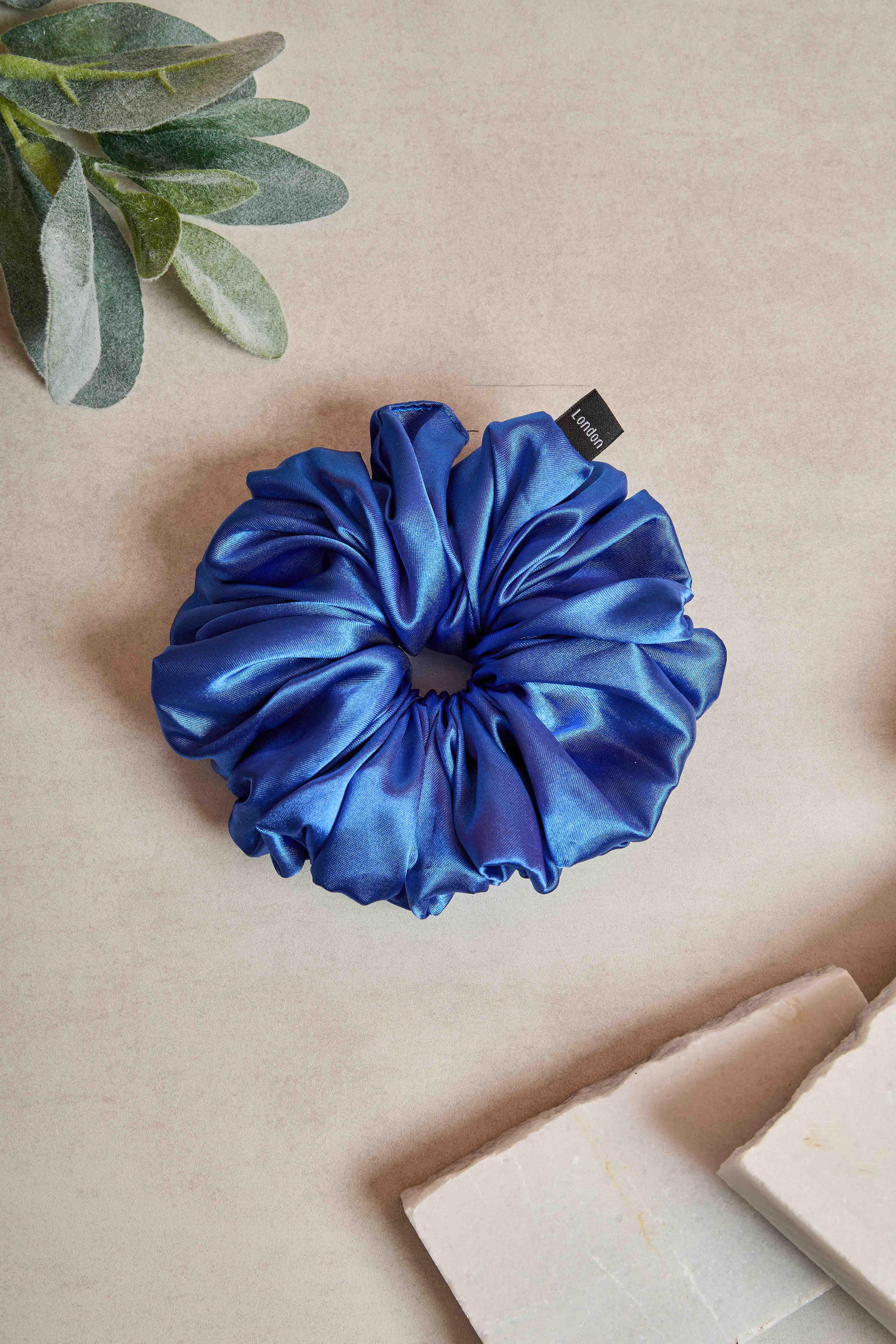 Saks Mavisi Bol Büzgülü Scrunchie