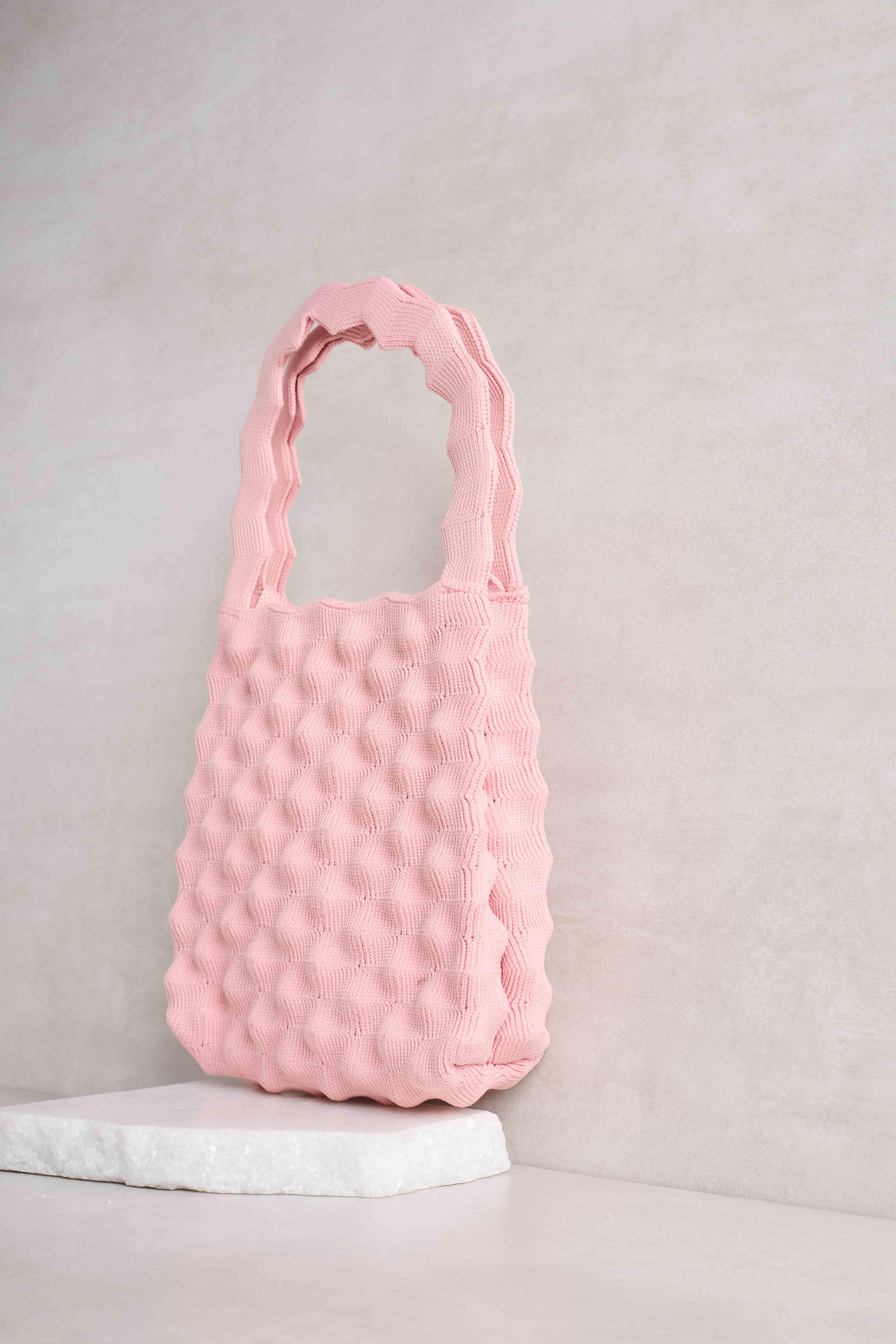 Toz Pembe Bubble Triko Çanta