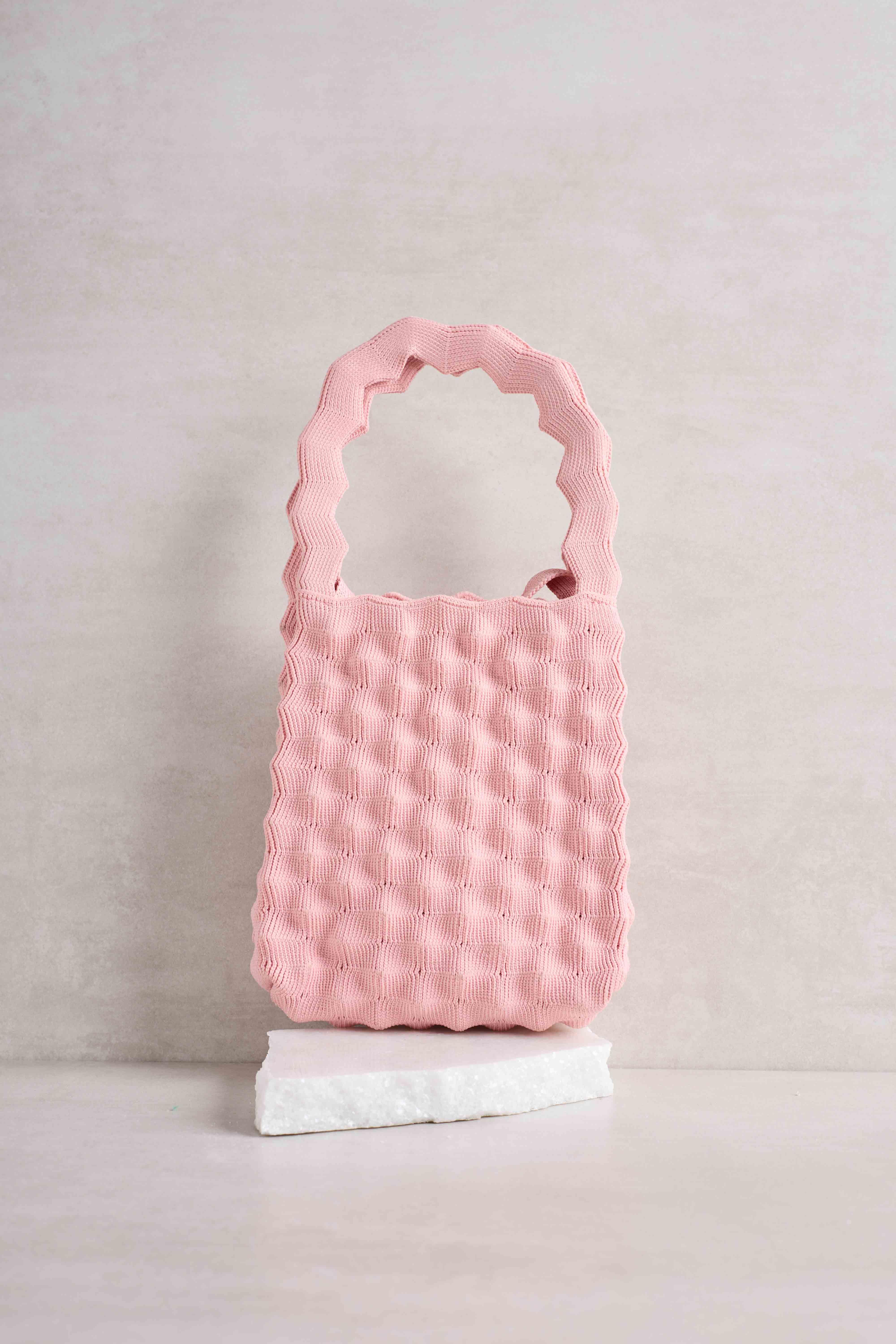 Toz Pembe Bubble Triko Çanta