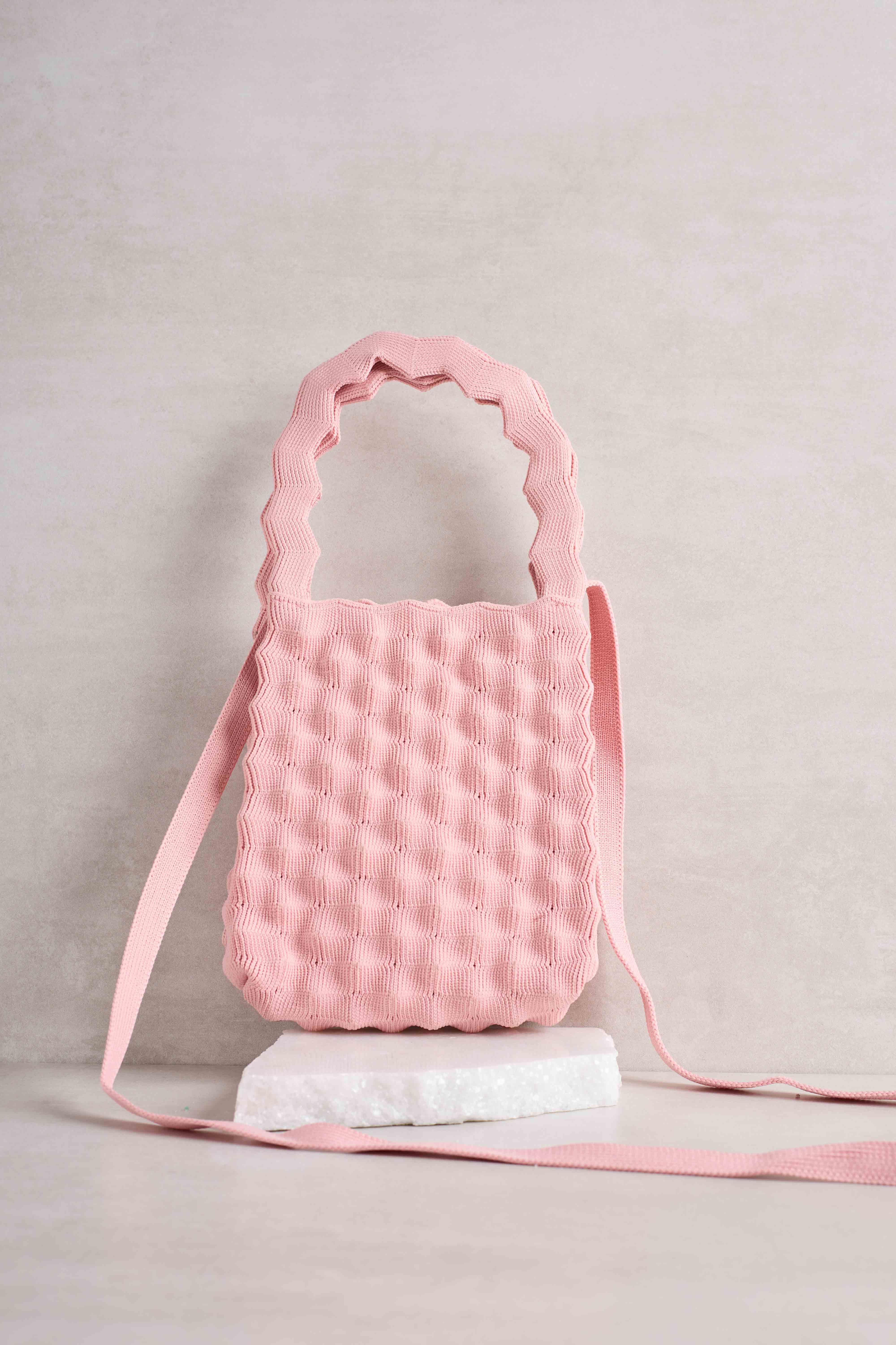 Toz Pembe Bubble Triko Çanta