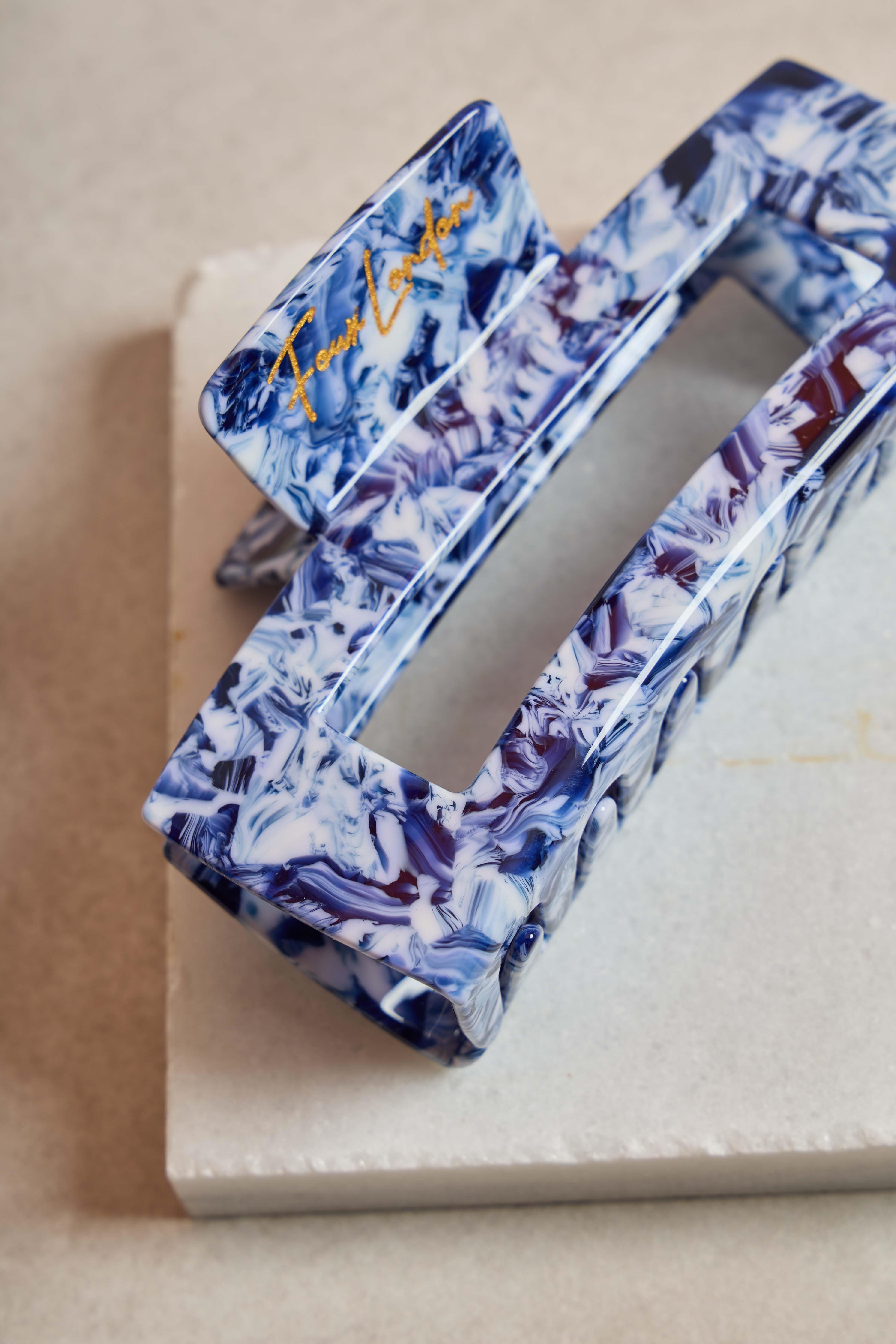 XL Dikdörtgen Storm Marble Kemik Toka