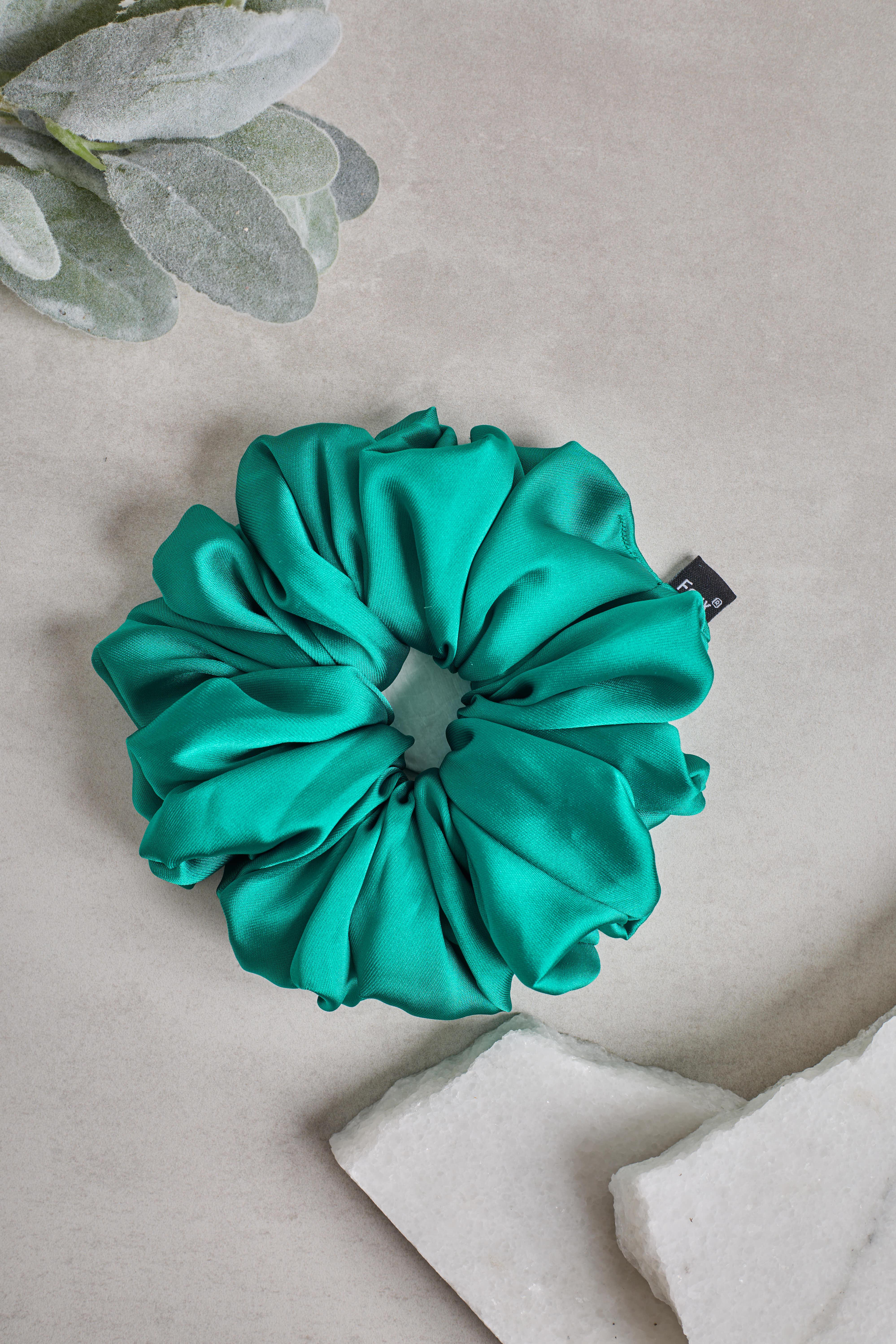 Yeşil Bol Büzgü Scrunchie