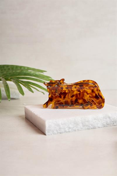 Amber Tortois Leopar Kemik Toka