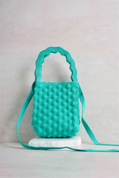 Benetton Yeşili Bubble Triko Çanta