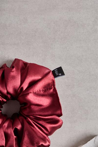 Bordo Bol Büzgülü Sateen Scrunchie