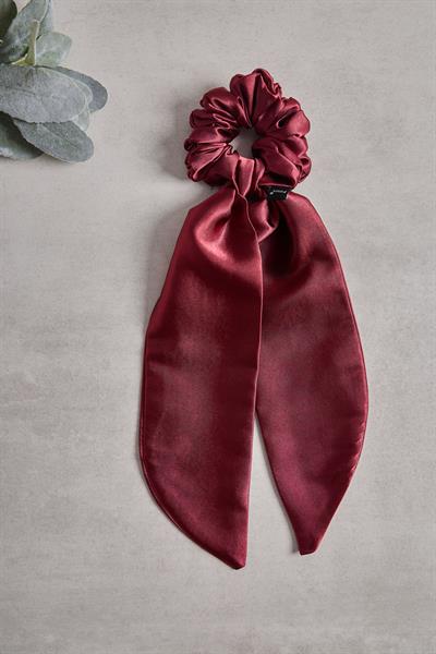 Bordo Kuyruklu Sateen Scrunchie