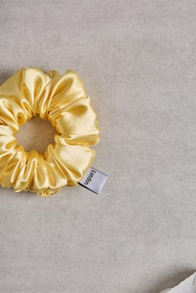 Butter Yellow Small Sateen Scrunchie