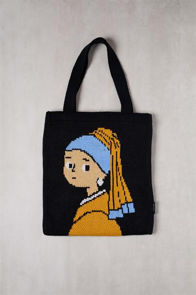 İnci Küpeli Kız Triko Tote Bag