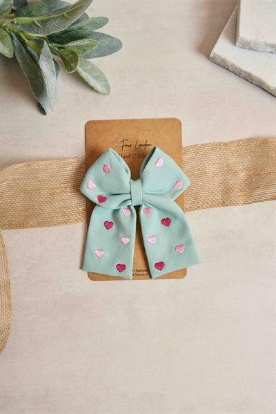 Kalp Nakışlı Adaçayı Mini Fiyonk Toka