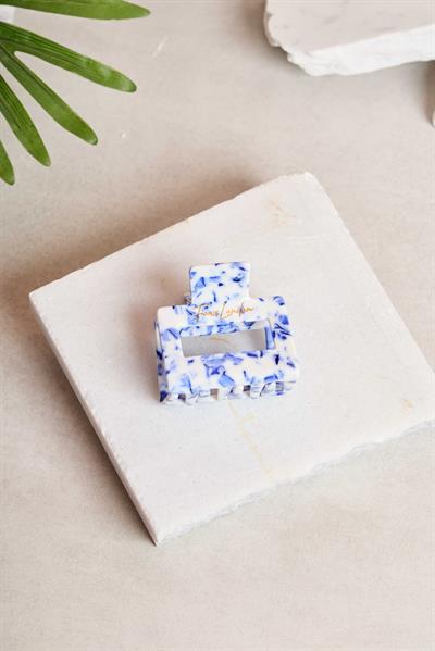 Kare Dikdörtgen Blue Porcelain Kemik Toka