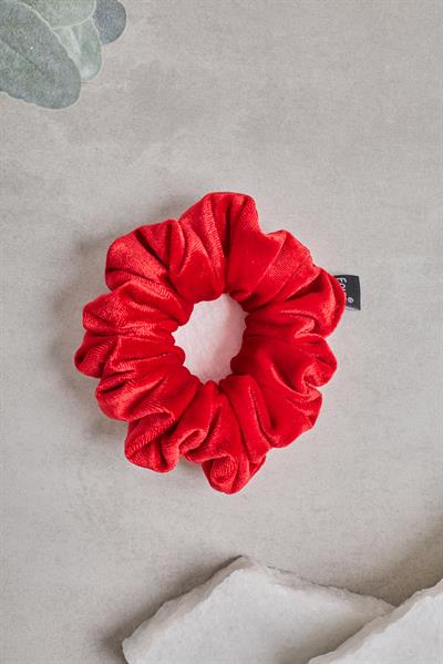 Kırmızı Kadife Small Scrunchie