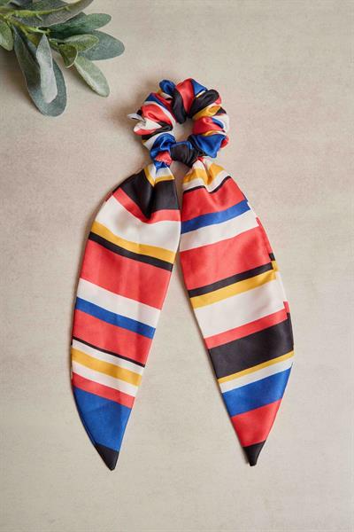Kuyruklu Çizgili Scrunchie