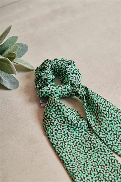 Kuyruklu Yeşil Ebruli Scrunchie