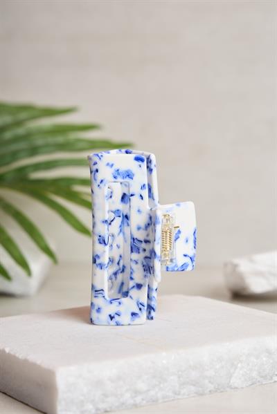 L Dikdörtgen Blue Porcelain Kemik Toka