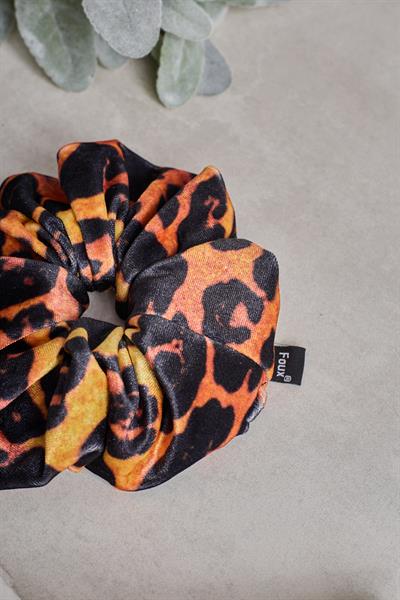 Leopar Kadife Scrunchie