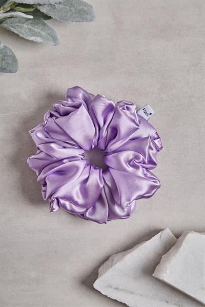 Lila Bol Büzgülü Sateen Scrunchie