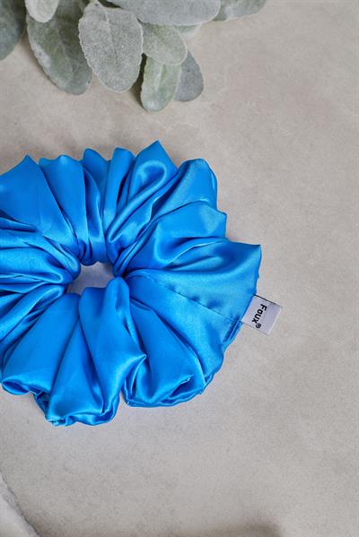 Mavi Bol Büzgülü Scrunchie