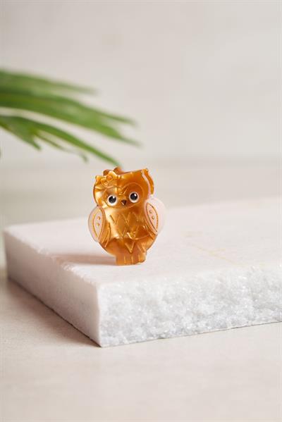 Mini Kahverengi Baykuş Kemik Toka