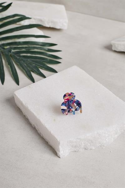 Mini Lacivert Kemik Mandal