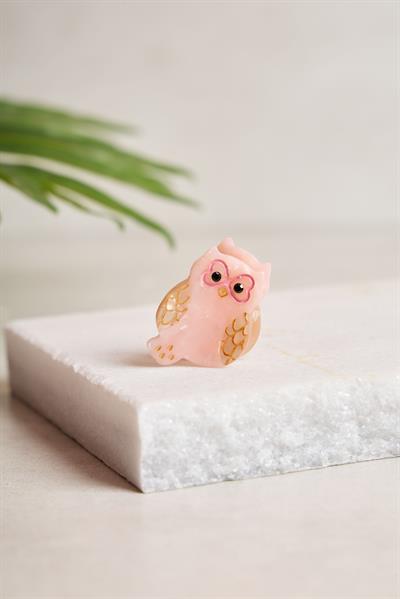 Mini Pembe Baykuş Kemik Toka