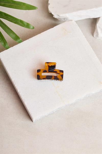 Mini Rectangle Amber Tortoise Kemik Toka