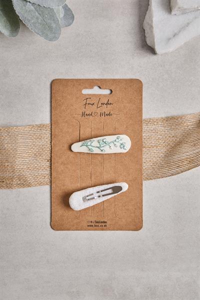 Mint Boncuk İşlemeli Çıtçıt Toka