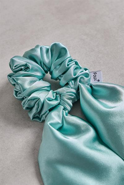 Mint Kuyruklu Sateen Scrunchie